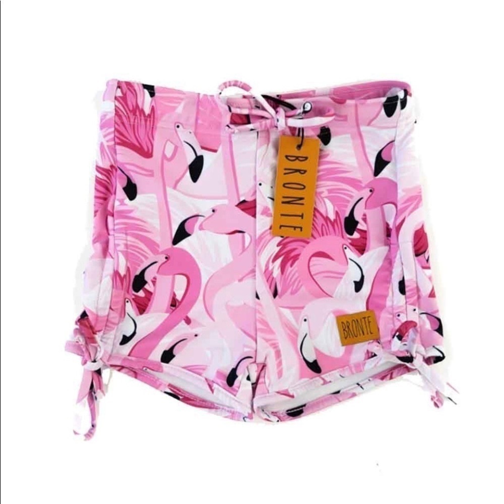 New Bronte -Girls Pink Flamingo Combo Swim Shorts size 2